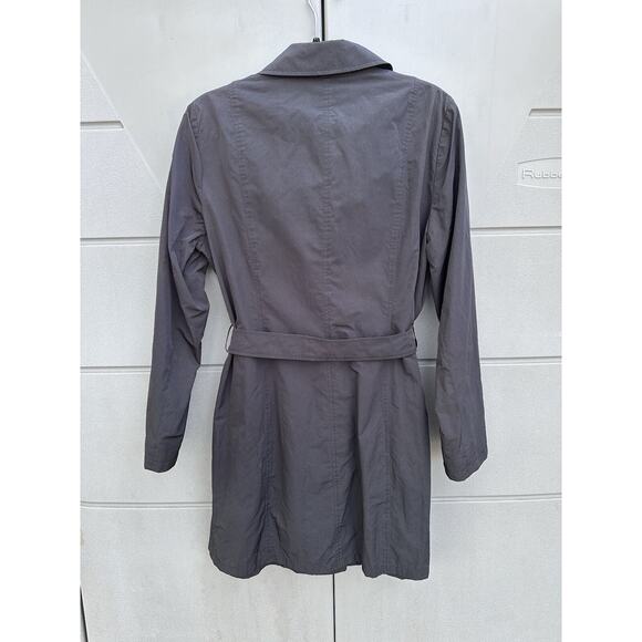 VTG CINZIA ROCCA Old Money Black Trench Coat Double Breasted Sz 14 Belted Capsul - Picture 6 of 13